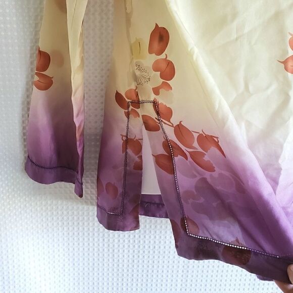 Lucky Brand Silk long sleeve tunic top XS - Picture 4 of 7